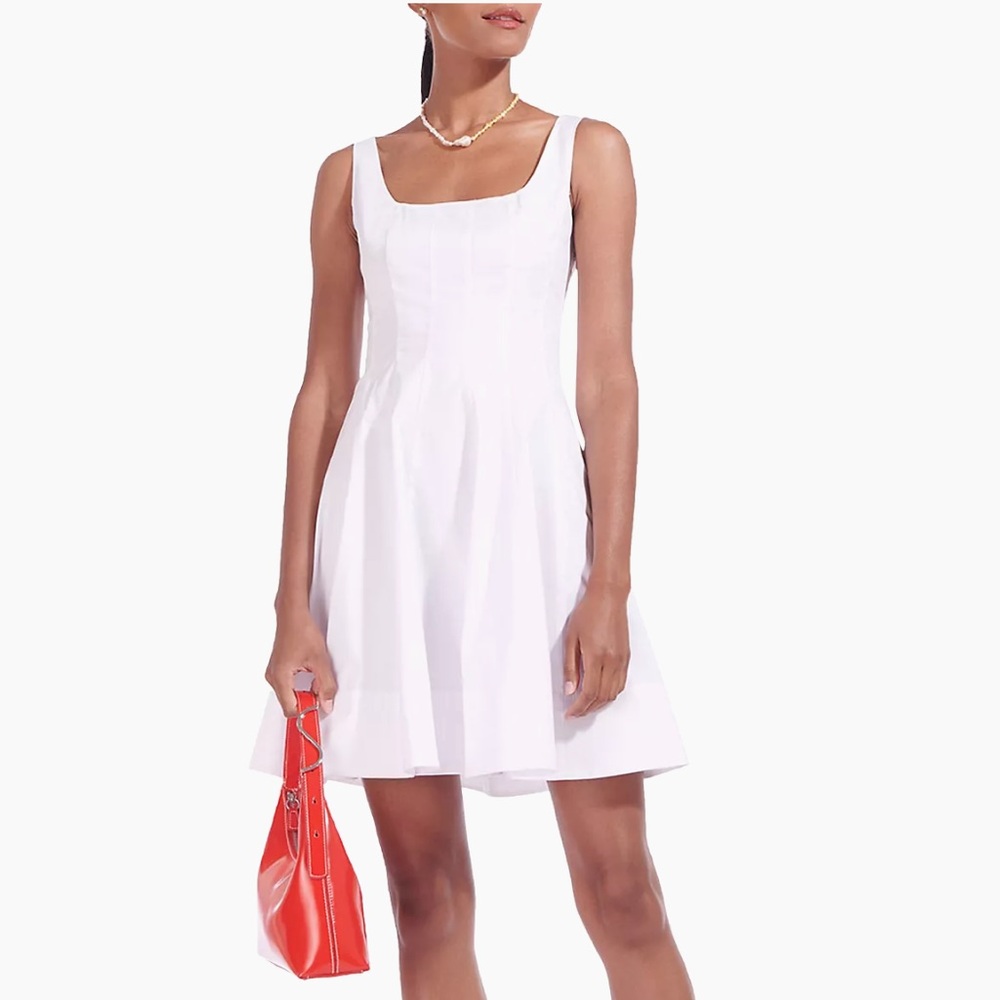New STAUD MINI WELLS DRESS WHITE - Picture 6 of 14
